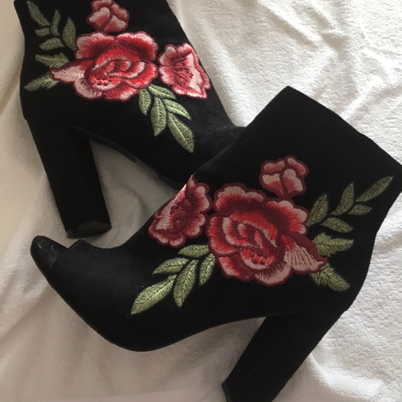 Floral Ankle Booties - Picture 2 of 5